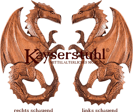 Geschnitzter Drache "Smaug", links oder rechts