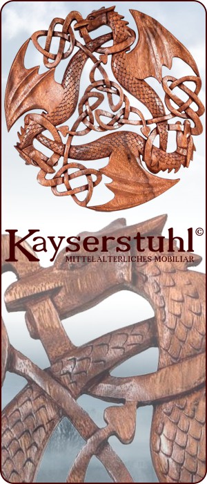 Wandrelief "Wyvern Triskel" mit zwei Drachen