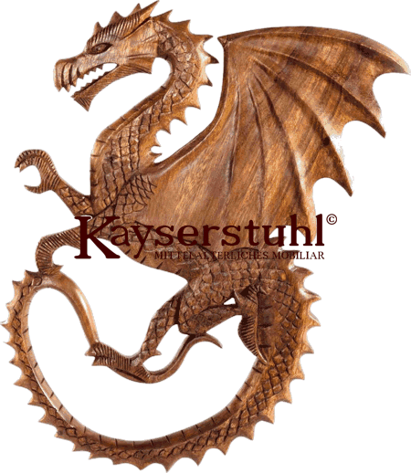 Wandrelief "Wyvern Triskel" mit zwei Drachen