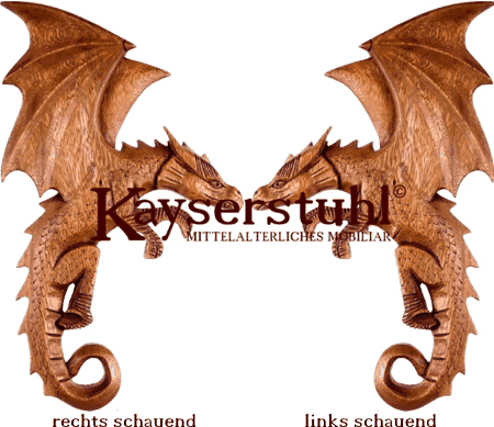 Geschnitzter Drache "Eragorn", links oder rechts