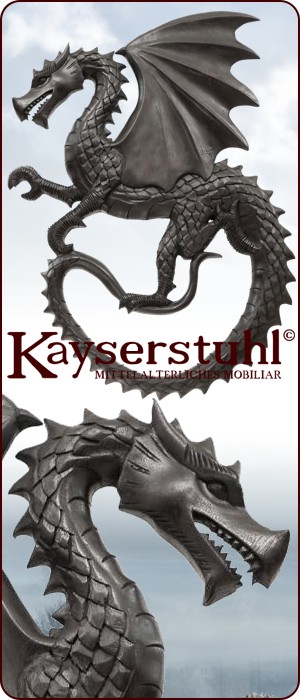 Geschnitzter Drache "Black Dragon" rechts oder links