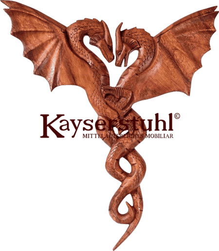 Wandrelief "Wyvern Romance" mit zwei Drachen