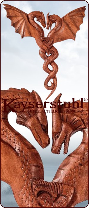 Wandrelief "Wyvern Romance" mit zwei Drachen