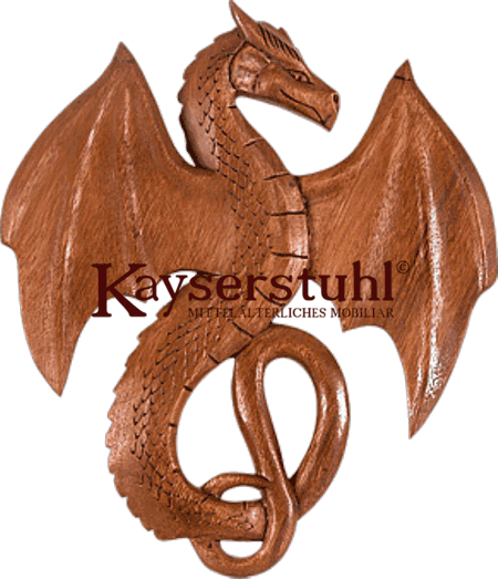 Geschnitzter Drache "Wyvern", links oder rechts