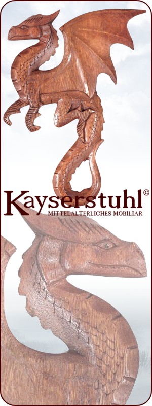 Geschnitzter Drache "Tintagel", links oder rechts