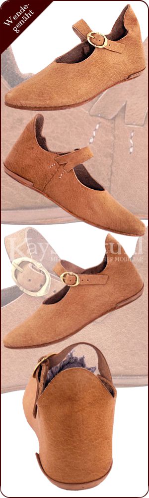 Spätmittelalter-Schuhe "Straßburg" mit Riemchen