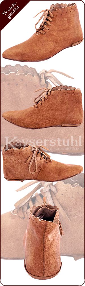 Spätmittelalter-Schuhe "Überlingen" mit Schnürung