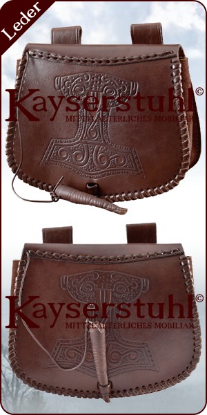Gürteltasche "Thors Hammer" mit Prägung im Wikinger-Stil