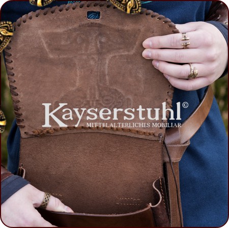 Gürteltasche "Thors Hammer" mit Prägung im Wikinger-Stil
