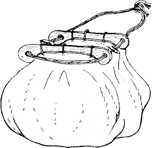 Beispielhafte Darstellung der wikingerzeitlichen Bügeltasche von Viborg