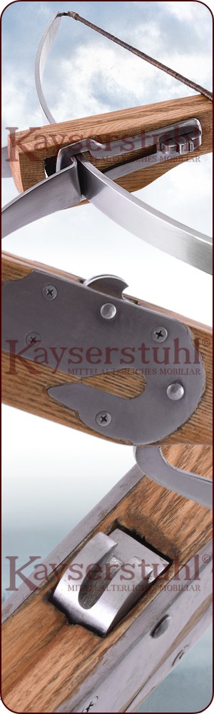 Mittelalterliche Armbrust (79 cm) mit Stahlbogen