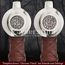 Templerschwert "Christus Vincit" mit Scheide