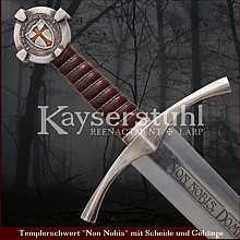 Templerschwert "Non Nobis" mit Scheide 