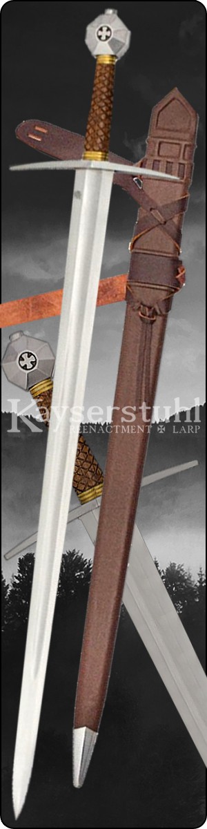 Red Dragon Kreuzfahrerschwert, 13. Jh. mit Scheide