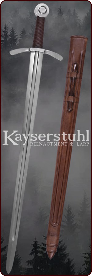 Scheibenknaufschwert "Kreuzritter" mit Scheide