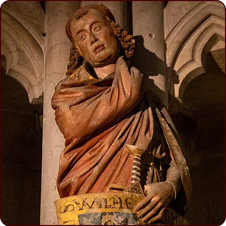 Schwert "Kreuzritter" mit Pyramidenknauf und Scheide