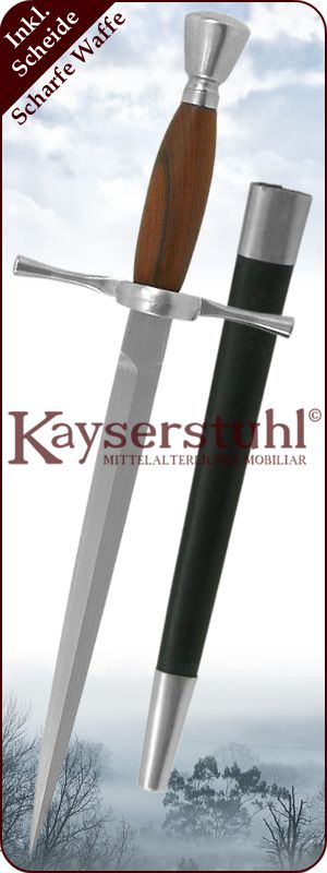 Fechtdolch zum Swept Hilt Rapier mit Scheide (scharf)