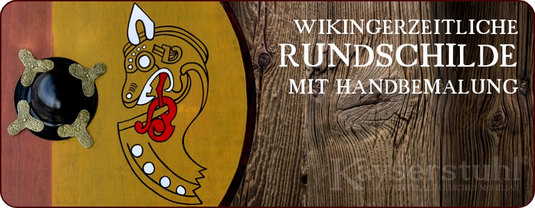 Handbemalte wikingerzeitliche Rundschilde