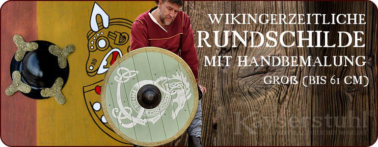 Handbemalte wikingerzeitliche Rundschilde