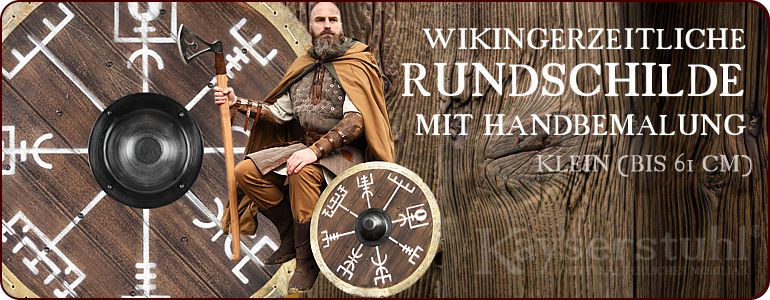 Kleine handbemalte wikingerzeitliche Rundschilde (bis ca. 60 cm)