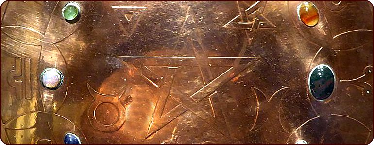 A pentacle in the Museum of Witchcraft and Magic, Boscastle, Cornwall.